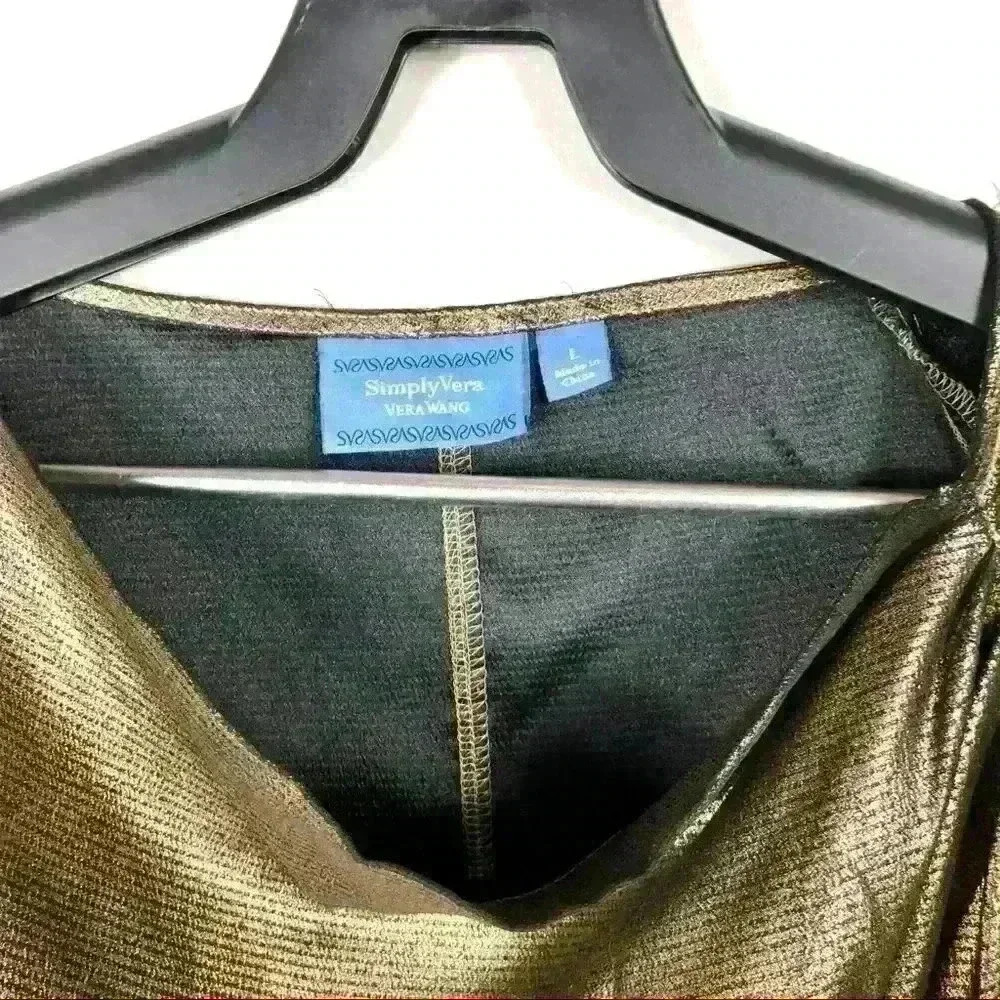 Simply Vera Vera Wang Metallic Bow Tie Shirt - Picture 7 of 7